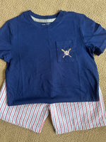 Red White and Blue Seersucker Shorts