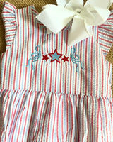 Red White and Blue Seersucker Dress