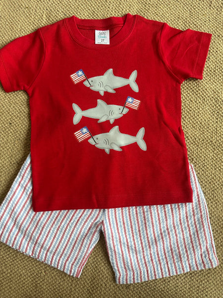 Patriotic Sharks (heat press design)