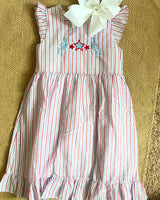 Red White and Blue Seersucker Dress